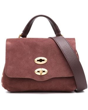 Zanellato Postina Jones Baby Suede Leather Handbag - Purple