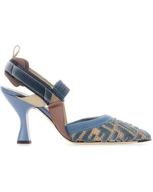 Fendi 85Mm Colibri Court Shoes - Blue