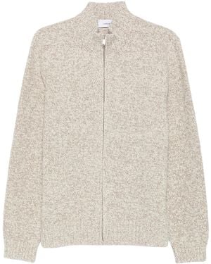 Lardini Zip-Up Marl-Knit Cardigan - White