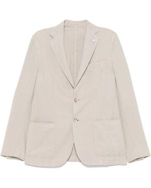 Luigi Bianchi Single Breasted Blazer - Natural