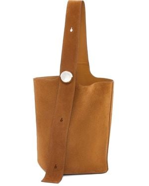 Loewe Pebble Suede Leather Bucket Bag - Brown