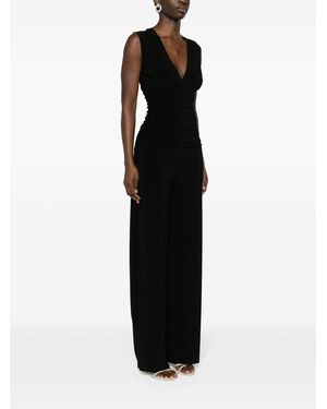 Norma Kamali V-Necked Jersey Jumpsuit - Black