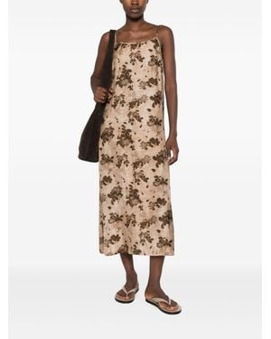 Uma Wang Anaya Printed Long Dress - Natural