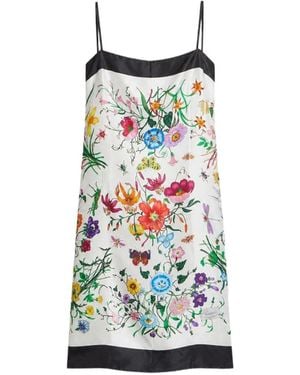 Gucci Silk Print Mini Dress - White