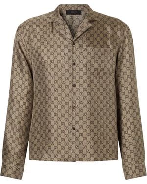 Gucci Camicia Bowling - Marrone