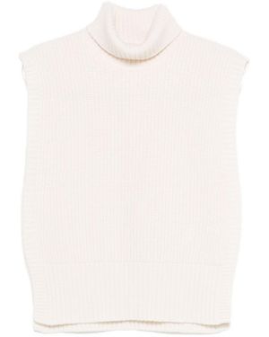 DAVANTINO Wool Turtle-Neck Top - White