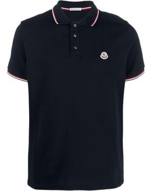 Moncler Polo Shirt With Logo - Blue