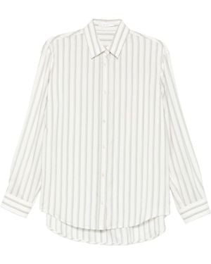 The Row Eirlys Striped Silk Shirt - White