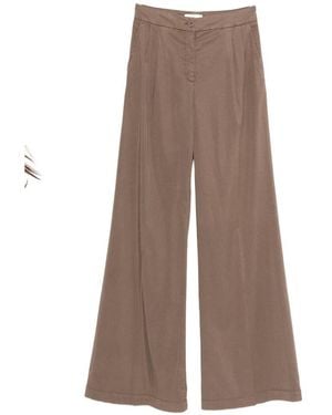 Via Masini 80 Linen Blend Trousers - Brown