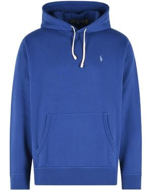 Polo Ralph Lauren Logo Embroidered Drawstring Hoodie - Blue