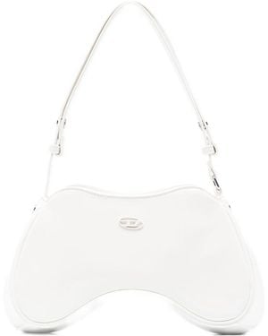DIESEL Play Patent Shoulder Bag - White