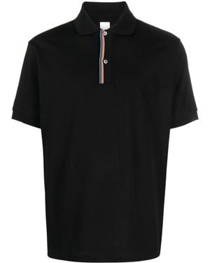 Paul Smith Signature Stripe Cotton Polo Shirt - Black