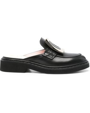 Roger Vivier Viv Rangers Leather Loafers - Black