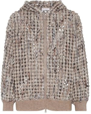 Brunello Cucinelli Wool And Cashmere Hoodie - Natural