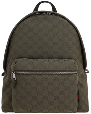 Gucci Medium Gg Canvas Backpack - Green