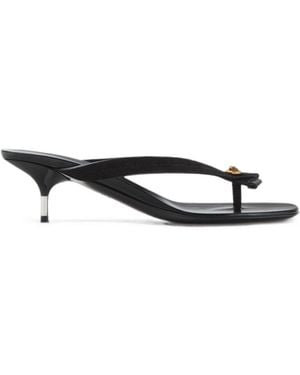 Versace Leather Thong Sandals - White