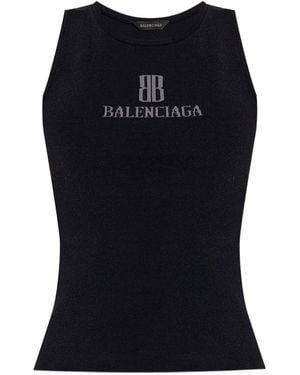 Balenciaga Sleeveless Tops - Black