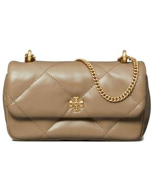 Tory Burch Kira Diamond Mini Leather Shoulder Bag - Natural