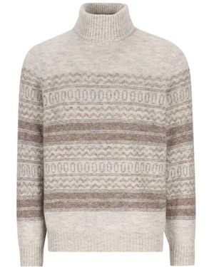 Brunello Cucinelli Wool Turtle-Neck Jumper - White