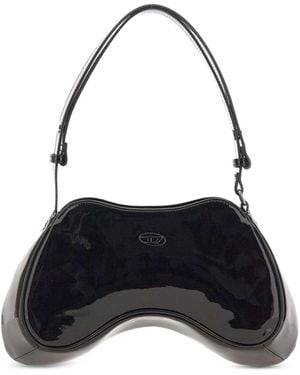 DIESEL Play Patent Shoulder Bag - Black