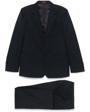 Gucci Gg Wool Single-Breasted Suit - Blue