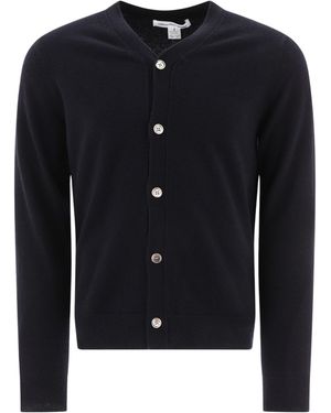 Comme des Garçons V-Neck Long-Sleeved Cardigan By Comme Des Garç - Blue