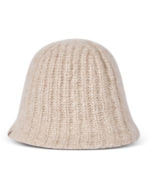 Brunello Cucinelli Cashmere Knit Bucket Hat - Natural