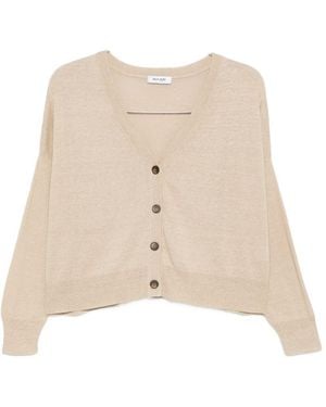 Base London Linen And Cotton Blend Cardigan - Natural