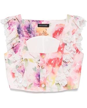 ACTUALEE Floral Top - Pink