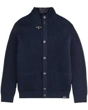Fay Cardigan Testurizzato Con Gilet Rimovibile - Blu