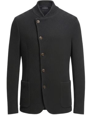Emporio Armani Chenille Blazer Jacket - Black