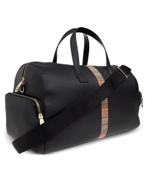 Paul Smith Signature Stripe Leather Holdall - Black