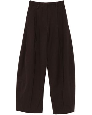 THE LATEST Billie Wool Blend Wide-Leg Trousers - Brown