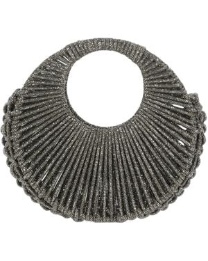 HIBOURAMA Jaya Crystal-Embellished Woven Tote Bag - Grey