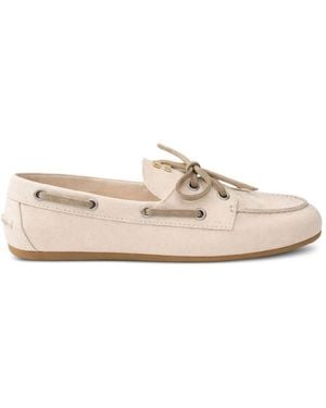 Miu Miu Deck Canvas Loafers - White