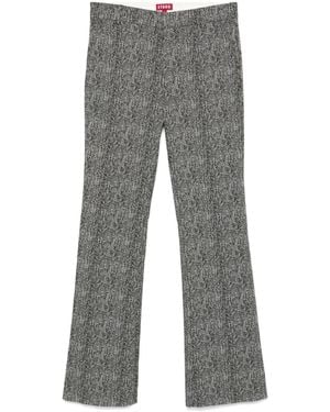 STAUD Kat Herringbone Pattern Bootcut Trousers - Grey