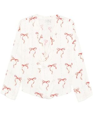 forte_forte Printed Crossed Shirt - White