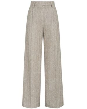 Brunello Cucinelli Pantaloni Wide-Leg - Bianco