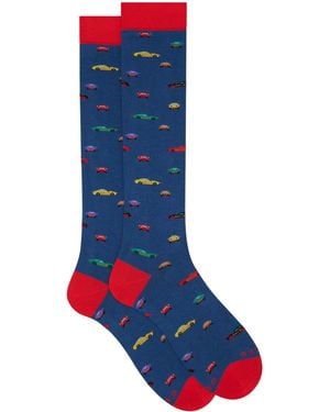 Gallo Long Lightweight Cotton Socks - Blue