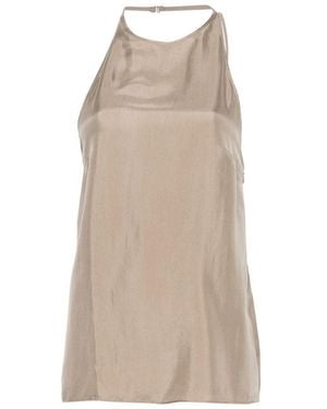 Alysi Twill Silk Top - Natural