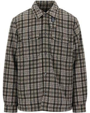 Woolrich Check-Pattern Wool-Blend Jacket - Grey