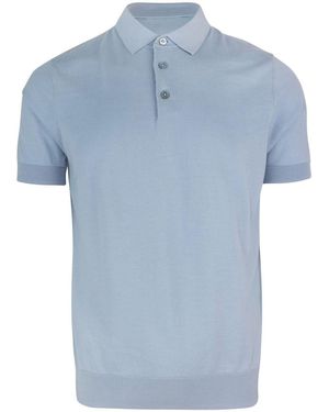 Paolo Pecora Short Sleeve Polo - Blue
