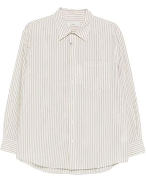 DUNST Striped Cotton Shirt - White