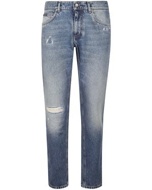 Dolce & Gabbana Jeans With A Worn Effect - Blue