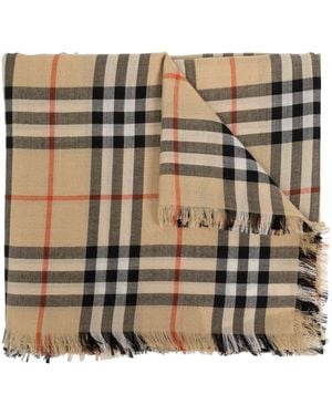 Burberry Check Print Scarf - Metallic