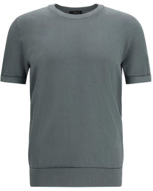 Brioni Piquet Cotton T-Shirt - Grey