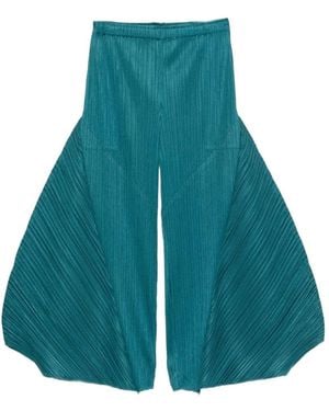 Pleats Please Issey Miyake Pleated Wide-Leg Trousers - Blue