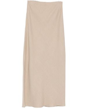 Brunello Cucinelli Line Blend Long Skirt - Natural
