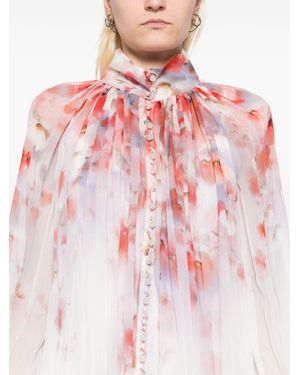 Zimmermann Crush Printed Blouse - Pink