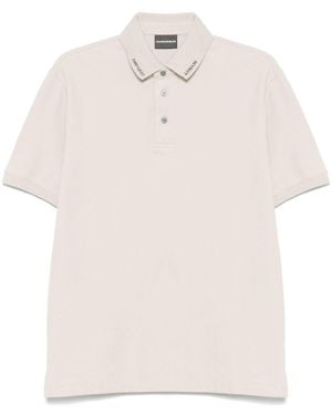 Emporio Armani Logo Cotton Polo Shirt - White